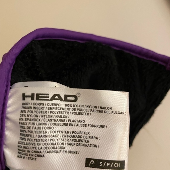 Head Waterproof Girls Purple Pink Snow Winter Ski Mittens Size Small Age 4-6 - Picture 3 of 3